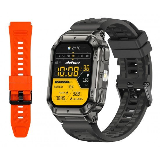 ULEFONE smartwatch Armor Watch Ultra, 2x λουράκια, heart rate, 1.93