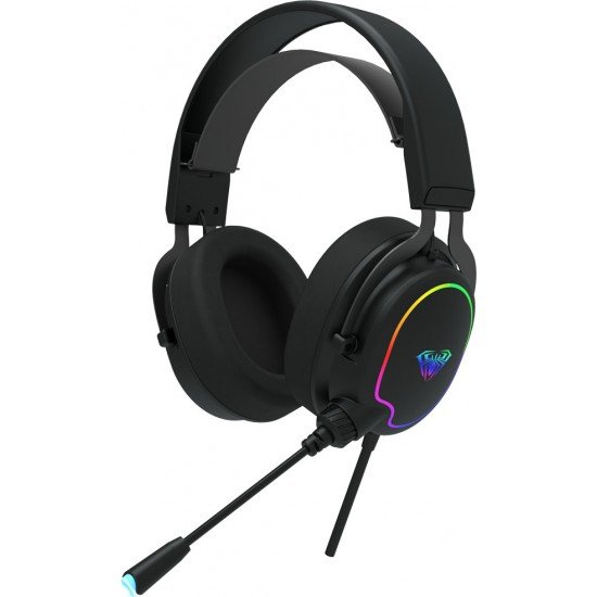AULA gaming headset Wind F606, RGB, USB/3.5mm, 50mm, μαύρο AULA gaming headset Wind F606, RGB, USB/3.5mm, 50mm, μαύρο