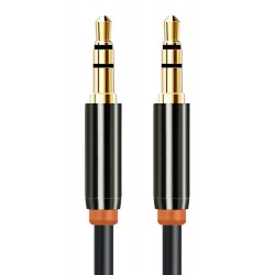 CABLETIME καλώδιο ήχου 3.5mm CT-AV311-P11G, gold plated, 0.5m, μαύρο