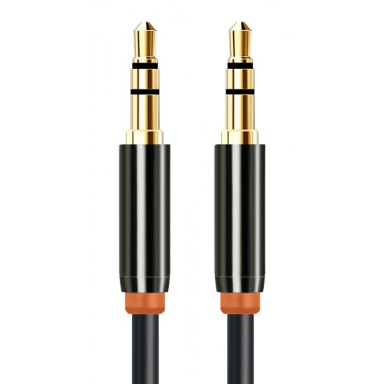 CABLETIME καλώδιο ήχου 3.5mm CT-AV311-P11G, gold plated, 1m, μαύρο