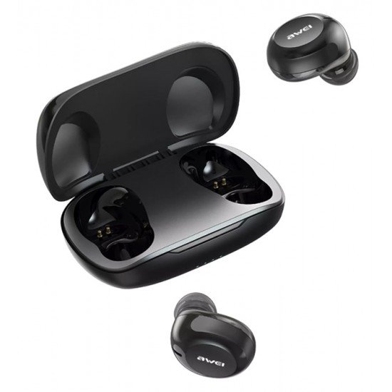 AWEI earphones με θήκη φόρτισης T20, True Wireless, μαύρα AWEI earphones με θήκη φόρτισης T20, True Wireless, μαύρα