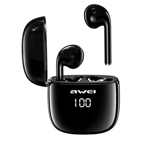 AWEI earphones με θήκη φόρτισης T28P, True Wireless, μαύρα AWEI earphones με θήκη φόρτισης T28P, True Wireless, μαύρα