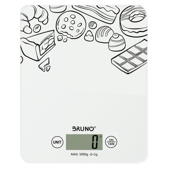 BRUNO ψηφιακή ζυγαριά κουζίνας BRN-0060, έως 5kg, λευκή BRUNO ψηφιακή ζυγαριά κουζίνας BRN-0060, έως 5kg, λευκή