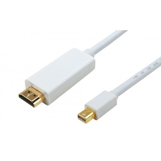 POWERTECH καλώδιο mini DisplayPort σε HDMI CAB-DP012, 3m, λευκό POWERTECH καλώδιο mini DisplayPort σε HDMI CAB-DP012, 3m, λευκό