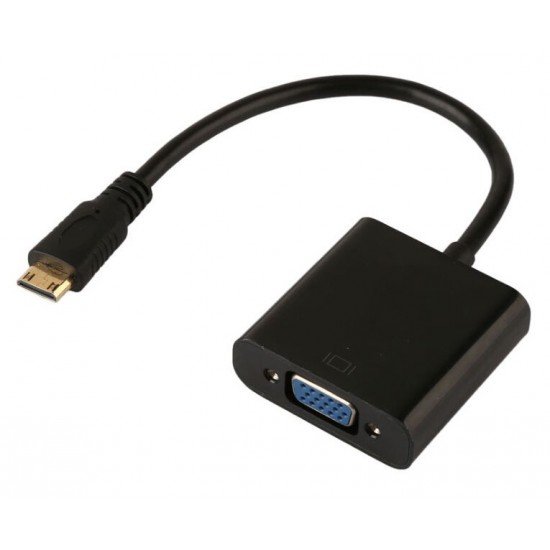 POWERTECH αντάπτορας HDMI Mini σε VGA CAB-H031, 0.20m, μαύρος POWERTECH αντάπτορας HDMI Mini σε VGA CAB-H031, 0.20m, μαύρος