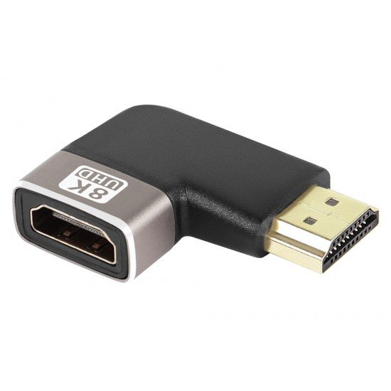 POWERTECH αντάπτορας HDMI 2.1 CAB-H157, 8K/60Hz, γωνιακός, μαύρος POWERTECH αντάπτορας HDMI 2.1 CAB-H157, 8K/60Hz, γωνιακός, μαύρος
