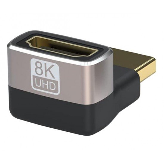 POWERTECH αντάπτορας HDMI 2.1 CAB-H159, 8K/60Hz, γωνιακός, μαύρος POWERTECH αντάπτορας HDMI 2.1 CAB-H159, 8K/60Hz, γωνιακός, μαύρος