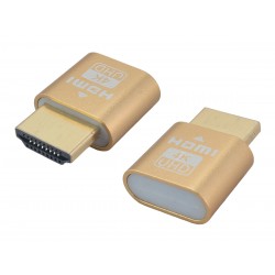 POWERTECH HDMI dummy plug CAB-DP082 με LED, 4K/60Hz, χρυσό