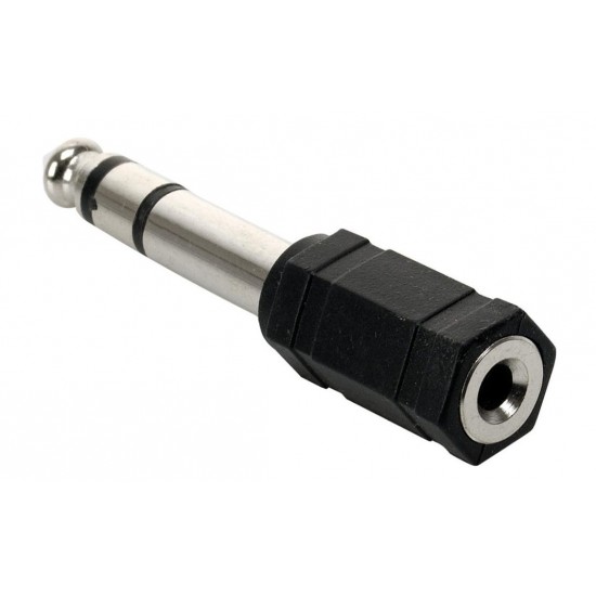 POWERTECH αντάπτορας stereo 6.35mm σε 3.5mm CAB-J018, μαύρος, 5τμχ POWERTECH αντάπτορας stereo 6.35mm σε 3.5mm CAB-J018, μαύρος, 5τμχ