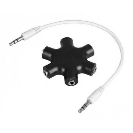 POWERTECH αντάπτορας 6x 3.5mm θηλυκό CAB-J054, με καλώδιο 3.5mm, μαύρος POWERTECH αντάπτορας 6x 3.5mm θηλυκό CAB-J054, με καλώδιο 3.5mm, μαύρος
