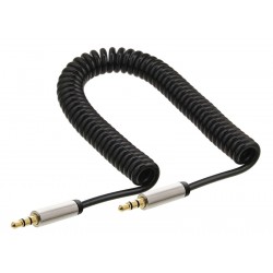 POWERTECH καλώδιο ήχου 3.5mm CAB-J058, spiral, gold plated, 1.8m, μαύρο POWERTECH καλώδιο ήχου 3.5mm CAB-J058, spiral, gold plated, 1.8m, μαύρο