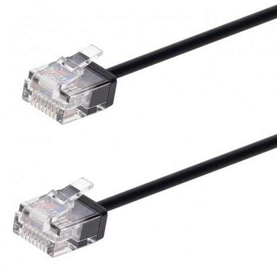 POWERTECH καλώδιο δικτύου CAB-N431, Cat 6A U/UTP, ultra slim, copper, 500MHz, 1m, μαύρο
