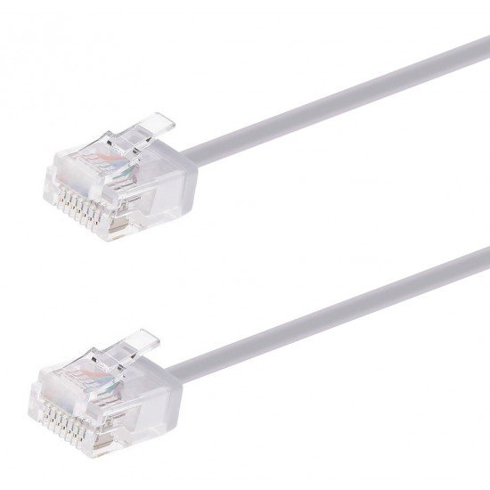 POWERTECH καλώδιο δικτύου CAB-N439, Cat 6A U/UTP, ultra slim, copper, 500MHz, 0.50m, γκρι