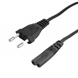 POWERTECH καλώδιο τροφοδοσίας CAB-P040, copper, 2x 0.75mm, 1.5m, μαύρο POWERTECH καλώδιο τροφοδοσίας CAB-P040, copper, 2x 0.75mm, 1.5m, μαύρο