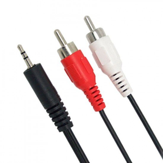 POWERTECH καλώδιο 3.5mm σε 2x RCA CAB-R009, 5m, μαύρο POWERTECH καλώδιο 3.5mm σε 2x RCA CAB-R009, 5m, μαύρο