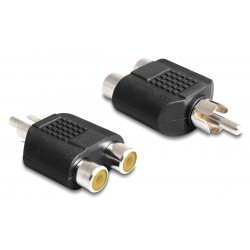 POWERTECH αντάπτορας RCA αρσενικό σε 2x RCA θηλυκό CAB-R020, μαύρος