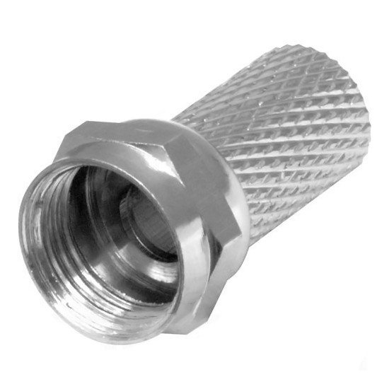 POWERTECH αντάπτορας F-PLUG νικελίου CAB-V015, 20mm, 5τμχ POWERTECH αντάπτορας F-PLUG νικελίου CAB-V015, 20mm, 5τμχ
