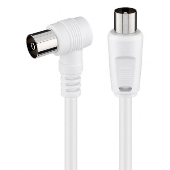 POWERTECH καλώδιο κεραίας RF αρσενικό - RF θηλυκό CAB-V040, γωνιακό, λευκό, 1.5m POWERTECH καλώδιο κεραίας RF αρσενικό - RF θηλυκό CAB-V040, γωνιακό, λευκό, 1.5m