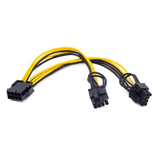 POWERTECH καλώδιο EPS 12V 8pin (F) σε 2x PCIe 8pin (6+2) CAB-W035, 20cm POWERTECH καλώδιο EPS 12V 8pin (F) σε 2x PCIe 8pin (6+2) CAB-W035, 20cm