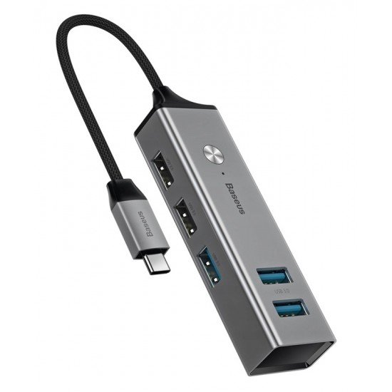 BASEUS USB Type-C hub CAHUB-D0G, 3x USB 3.0, 2x USB 2.0, 5Gbps, γκρι BASEUS USB Type-C hub CAHUB-D0G, 3x USB 3.0, 2x USB 2.0, 5Gbps, γκρι