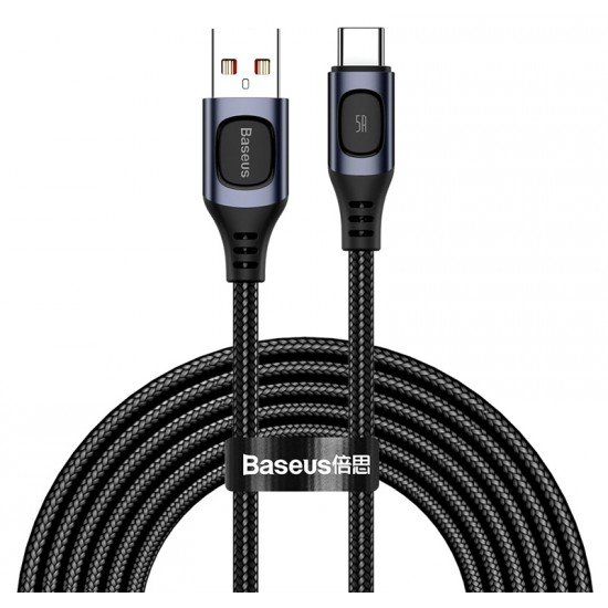 BASEUS καλώδιο USB σε USB Type-C CATSS-B0G, 5A, 2m, μαύρο BASEUS καλώδιο USB σε USB Type-C CATSS-B0G, 5A, 2m, μαύρο