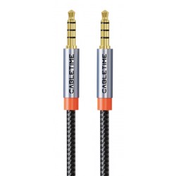 CABLETIME καλώδιο ήχου 3.5mm CT-AM35M, gold plated, 2m, μαύρο