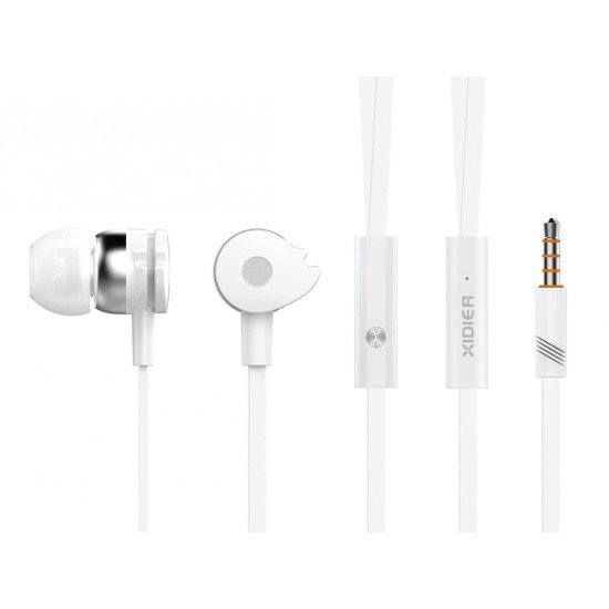 CELEBRAT Earphones με μικρόφωνο D1, on/off, 10mm, 1.2m flat, λευκά CELEBRAT Earphones με μικρόφωνο D1, on/off, 10mm, 1.2m flat, λευκά