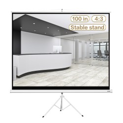 DELI BRACKET PROJECTOR SCREEN 100' WHITH TRIPOD WHITE