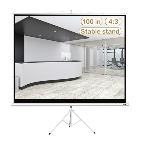 DELI BRACKET PROJECTOR SCREEN 100' WHITH TRIPOD WHITE DELI BRACKET PROJECTOR SCREEN 100' WHITH TRIPOD WHITE