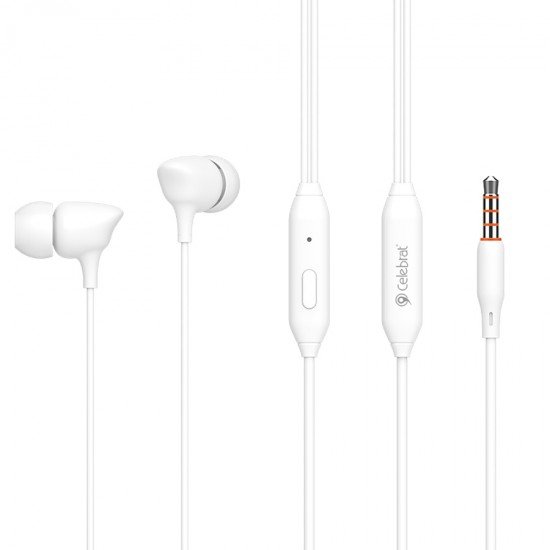 CELEBRAT earphones με μικρόφωνο G7, 3.5mm, 1.2m, λευκά CELEBRAT earphones με μικρόφωνο G7, 3.5mm, 1.2m, λευκά