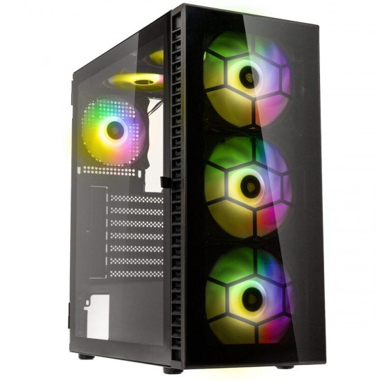 Kolink Observatory HF Glass ARGB Midi Tower Case - Black (with 6 ARGB fans - 3x140mm & 3x120mm) Kolink Observatory HF Glass ARGB Midi Tower Case - Black (with 6 ARGB fans - 3x140mm & 3x120mm)