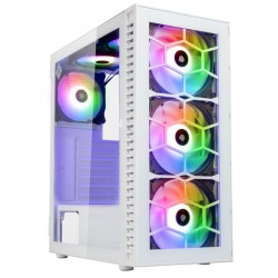 Kolink Observatory HF Glass ARGB Midi Tower Case - White (with 6 ARGB fans - 3x140mm & 3x120mm ) Kolink Observatory HF Glass ARGB Midi Tower Case - White (with 6 ARGB fans - 3x140mm & 3x120mm )