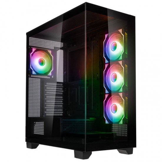 Kolink Unity Arena ARGB Midi Tower Showcase - Black E-ATX 420mm clearance with 4 ARGB Fans Kolink Unity Arena ARGB Midi Tower Showcase - Black E-ATX 420mm clearance with 4 ARGB Fans