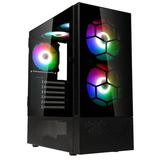 Kolink Observatory MX Glass ARGB Midi Tower Case - Black (with 5 ARGB fans - 2x140mm & 3x120mm) Kolink Observatory MX Glass ARGB Midi Tower Case - Black (with 5 ARGB fans - 2x140mm & 3x120mm)