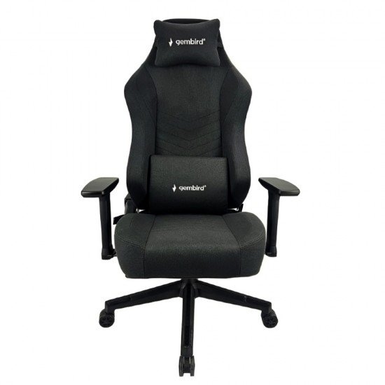 GEMBIRD GAMING CHAIR WITH BACK AND NECK PILLOWS BLACK GEMBIRD GAMING CHAIR WITH BACK AND NECK PILLOWS BLACK