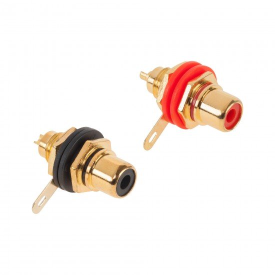 Connectors RCA σασί HQ ζεύγος μαύρο-κόκκινο Cabletech