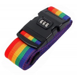 HOME USE ιμάντας βαλίτσας HUH-0241 με λουκέτο συνδυασμού, ρυθμιζόμενος, 2m, πολύχρωμος