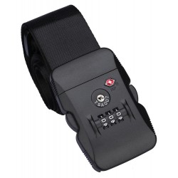 HOME USE ιμάντας βαλίτσας HUH-0245 με λουκέτο συνδυασμού TSA, ρυθμιζόμενος, 2m, μαύρος