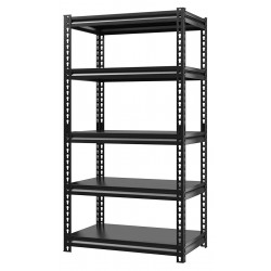 HOME USE μεταλλική ραφιέρα HUH-0248 με 5 ράφια, 90x40x183cm, μαύρη