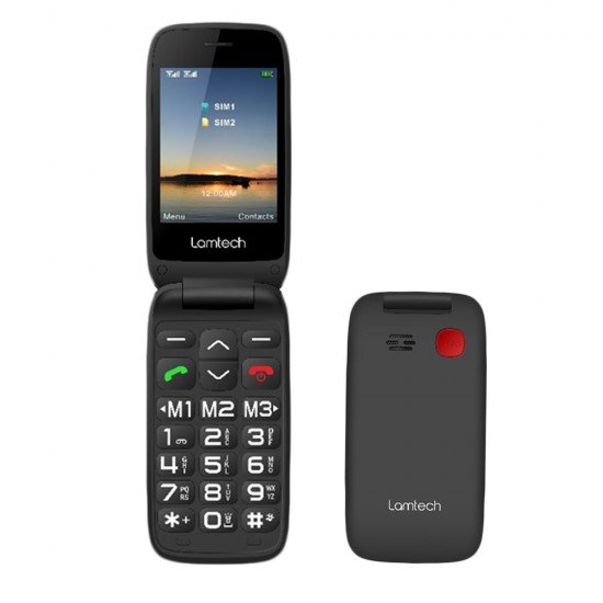 LAMTECH FLIP PHONE 2.8' DISPLAY WITH BT, FM RADIO, SOS, 1400 mAh, GR MENU FLIP-X BLACK LAMTECH FLIP PHONE 2.8' DISPLAY WITH BT, FM RADIO, SOS, 1400 mAh, GR MENU FLIP-X BLACK