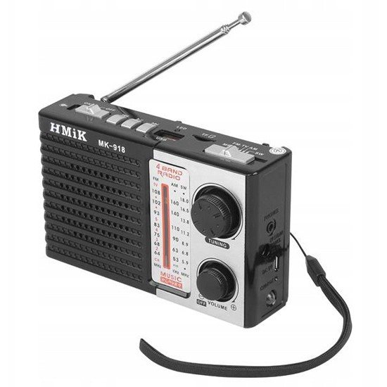HMIK φορητό ραδιόφωνο & ηχείο MK-918 με φακό, USB/TF/AUX, μαύρο HMIK φορητό ραδιόφωνο & ηχείο MK-918 με φακό, USB/TF/AUX, μαύρο