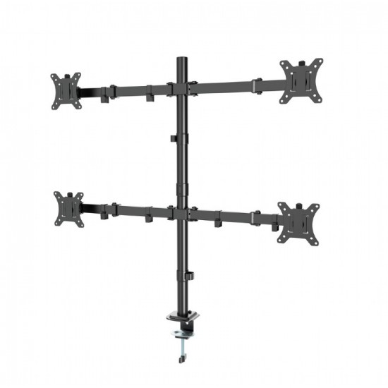 GEMBIRD ADJUSTABLE DESK 4-DISPLAY MOUNTING ARM (RTS) 13'-32' BLACK GEMBIRD ADJUSTABLE DESK 4-DISPLAY MOUNTING ARM (RTS) 13'-32' BLACK