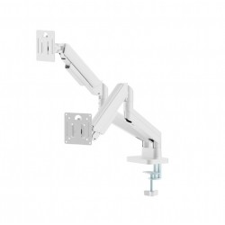GEMBIRD DESK MOUNTED ADJUSTABLE DOUBLE MONITOR ARM 17'-32' WHITE