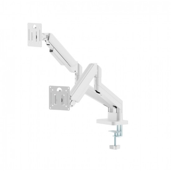 GEMBIRD DESK MOUNTED ADJUSTABLE DOUBLE MONITOR ARM 17'-32' WHITE GEMBIRD DESK MOUNTED ADJUSTABLE DOUBLE MONITOR ARM 17'-32' WHITE