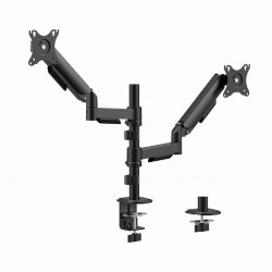 GEMBIRD ADJUSTABLE DESK 2-DISPLAY MOUNTING ARM, 17”-32” BLACK