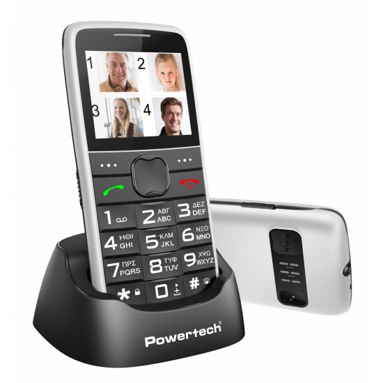 POWERTECH κινητό τηλέφωνο Sentry Eco V2, dual SIM, πλήκτρο SOS, λευκό POWERTECH κινητό τηλέφωνο Sentry Eco V2, dual SIM, πλήκτρο SOS, λευκό