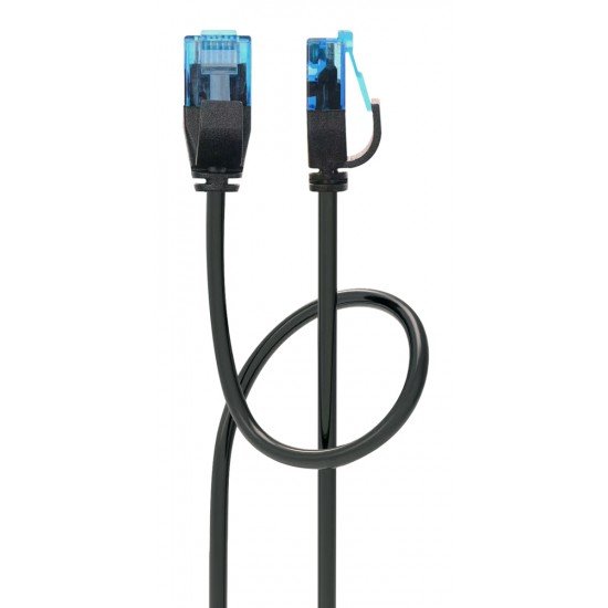 POWERTECH καλώδιο δικτύου PTR-0142 Cat 6a U/UTP, copper, slim, 1m, μαύρο POWERTECH καλώδιο δικτύου PTR-0142 Cat 6a U/UTP, copper, slim, 1m, μαύρο