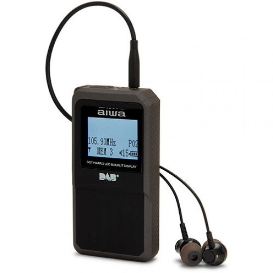 AIWA POCKET DIGITAL RADIO WITH DAB+ AND EARPHONES BLACK AIWA POCKET DIGITAL RADIO WITH DAB+ AND EARPHONES BLACK