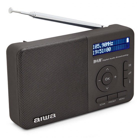 AIWA RADIO DAB+ FM-RDS WITH SPEAKER AND EARPHONES BLACK AIWA RADIO DAB+ FM-RDS WITH SPEAKER AND EARPHONES BLACK