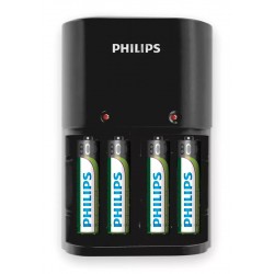 PHILIPS φορτιστής μπαταριών AA & AΑΑ NiMH SCB1450NB με 4x AAA, μαύρος PHILIPS φορτιστής μπαταριών AA & AΑΑ NiMH SCB1450NB με 4x AAA, μαύρος